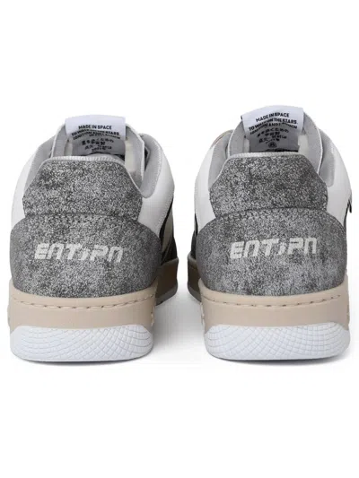 Shop Enterprise Japan Ej Egg Tag Vintage Black And White Calf Leather Sneakers