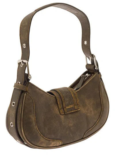 Shop Osoi 'brocle' Vintage Brown Shoulder Bag In Leather Woman
