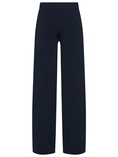 Shop Kangra Cashmere Wide-leg Viscose Pants In Blue