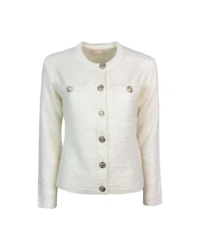 Shop Liu •jo Liu Jo Jacket In Warm White