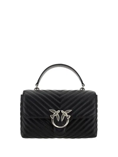 Shop Pinko Handbags In Nero-old Silver