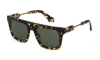 Shop Police Sunglasses In Sh.havana Yell/brown/blue