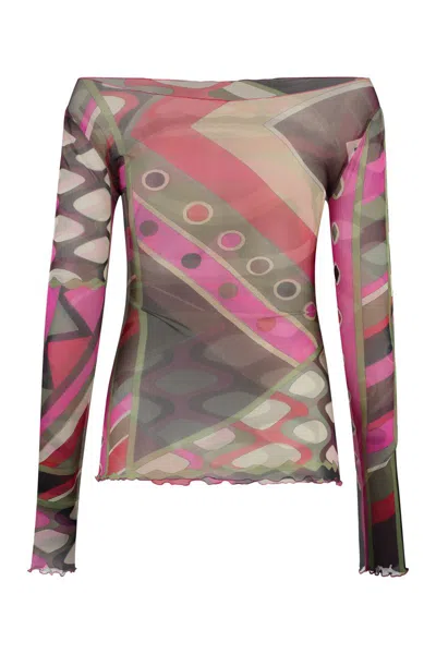 Shop Pucci Printed Long-sleeve Top In Multicolor