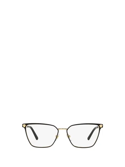 Shop Versace Eyewear Eyeglasses In Matte Black / Gold