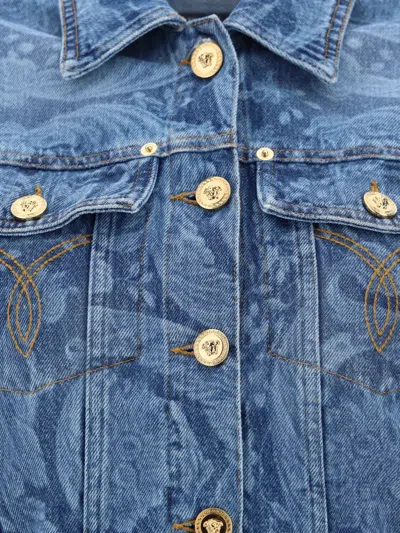 Shop Versace Jackets In Medium Blue