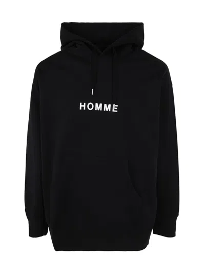 Shop Comme Des Garçons Homme Deux Comme Des Garçons Homme Logo Printed Drawstring Hoodie In Black