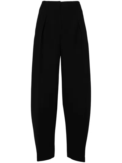 Shop Jacquemus Le Pantalon Ovalo Tapered Trousers - Women's - Spandex/elastane/polyester/cotton In Black