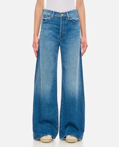 Shop Mother The Ditcher Roller Sneak Denim Pants In Blue