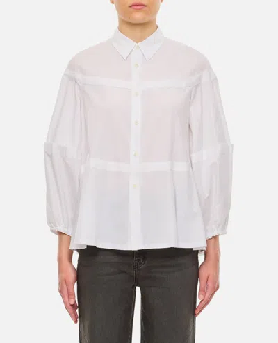 Shop Comme Des Garçons Comme Des Garçons Balloon Sleeve Cotton Shirt In White