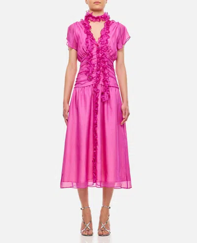 Shop Saks Potts Blaire Silk Dress In Rose