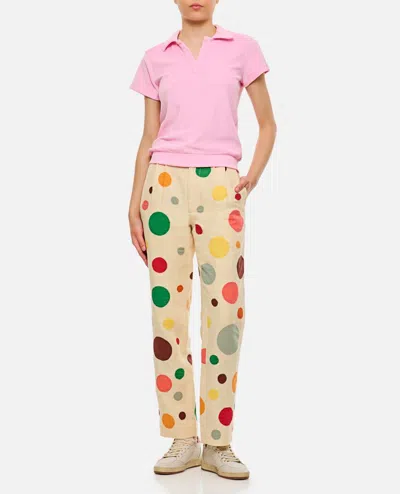Shop Bode New York Linen Dots Pants In Multicolor