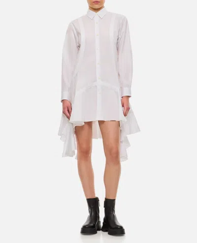 Shop Comme Des Garçons Comme Des Garçons Cotton Shirt Dress In White