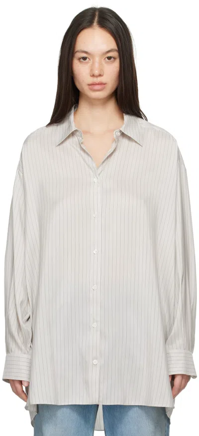 Shop The Row Gray Luka Shirt In Grey Stripe
