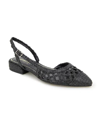 Shop Kenneth Cole New York Women's Cayla Crochet Block Heel Slingback Pumps In Black