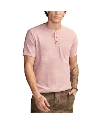 Shop Lucky Brand Men's Linen Short Sleeve Henley T-shirt In Red Violet
