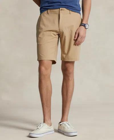 Shop Polo Ralph Lauren Men's 9.5-inch Stretch Dobby Beach Shorts In Vintage Khaki
