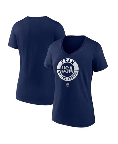 Shop Fanatics Women's  Navy Team Usa V-neck T-shirt