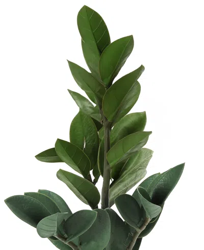 Shop Monarch Specialties 20" Indoor Artificial Zz Plant With Decorative Grey Cement Pot In Green