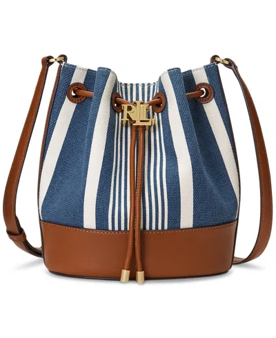 Shop Lauren Ralph Lauren Striped Andie Drawstring Bag In Atl Strpe