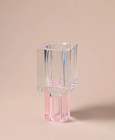 Vivience Pink Based Crystal Vase In Pink