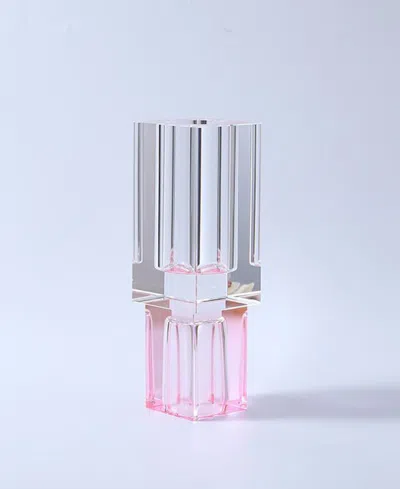 Vivience Pink Based Crystal Vase In Pink