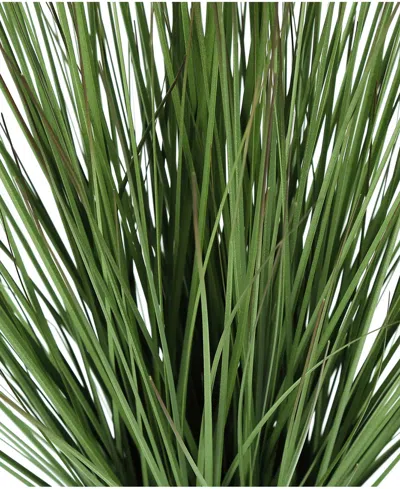 Monarch Specialties 21" Indoor Artificial Grass Plant With Decorative White Pot In Green