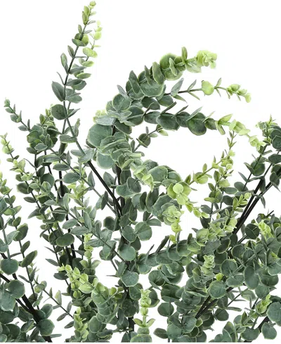 Monarch Specialties 44" Indoor Artificial Floor Eucalyptus Tree With Black Pot In Green
