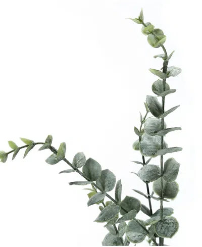 Monarch Specialties 44" Indoor Artificial Floor Eucalyptus Tree With Black Pot In Green