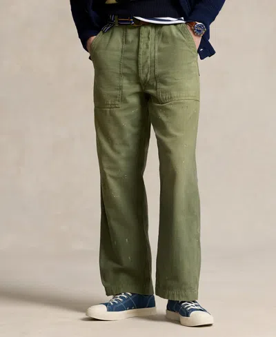 Shop Polo Ralph Lauren Men's Paint-splatter Fatigue Straight Pants In Arrandale