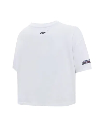 Shop Pro Standard Women's  White Colorado Avalanche Boxy Script Tail Cropped T-shirt
