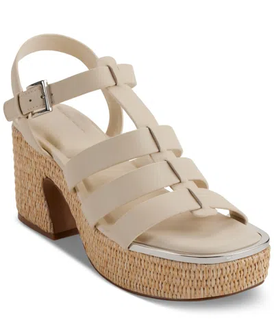 Shop Dkny Women's Dasha Platform Fisherman Sandals In Bone