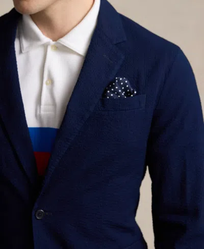 Shop Polo Ralph Lauren Men's Soft Seersucker Sport Coat In Bright Blue,white