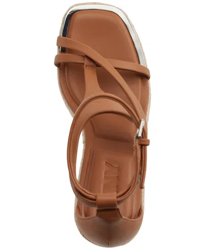 Shop Dkny Women's Maryn Ankle-strap Espadrille Wedge Sandals In Bone