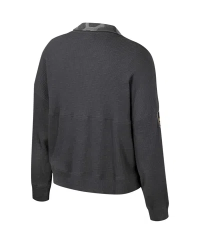 Colosseum Heather Charcoal Iowa Hawkeyes Oht Military Appreciation Payback Henley Thermal Sweatshir In Heather Charcoal