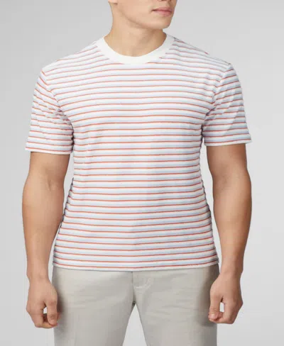 Shop Ben Sherman Men's Loopback Stripe Short Sleeve T-shirt In Pale Blue
