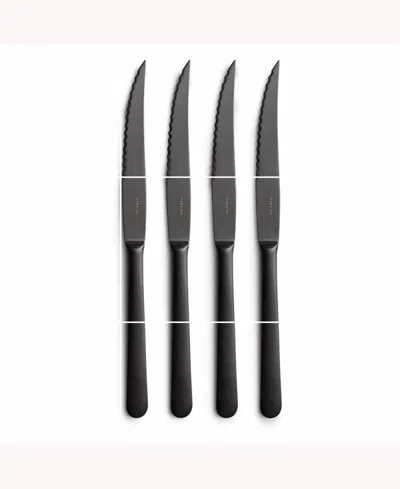 Shop Year & Day Steak Knives, Set Of 4 In Matte Black