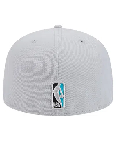 New Era Gray Charlotte Hornets Active Color Camo Visor 59fifty Fitted Hat In Gray