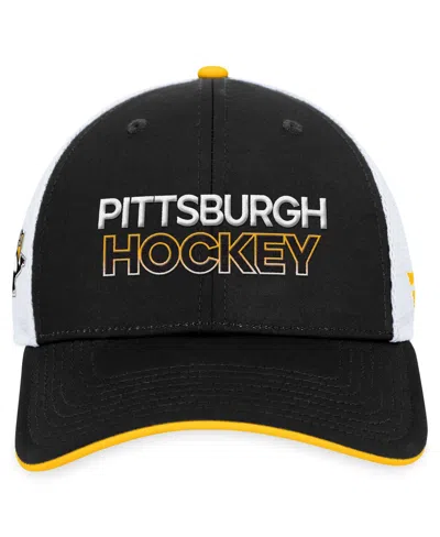 Fanatics Branded  Black Pittsburgh Penguins Authentic Pro Rink Trucker Adjustable Hat In Black