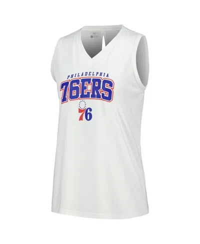 Levelwear White Philadelphia 76ers Paisley Peekaboo Tank Top In White