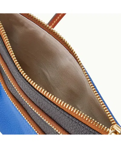 Shop Dooney & Bourke Women's  Texas Rangers Infield Triple Zip Crossbody Purse In Blue