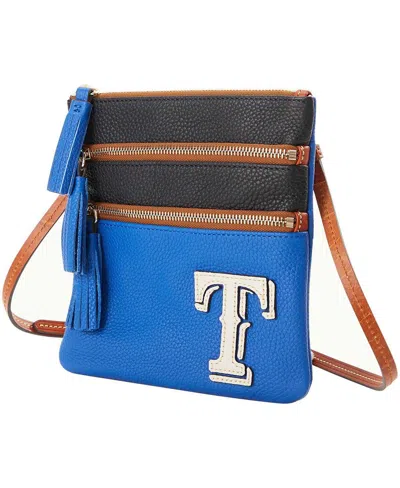 Shop Dooney & Bourke Women's  Texas Rangers Infield Triple Zip Crossbody Purse In Blue