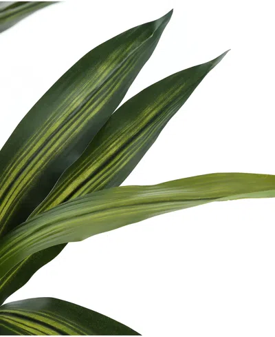 Monarch Specialties 51" Indoor Artificial Floor Dracaena Tree With Black Pot In Green