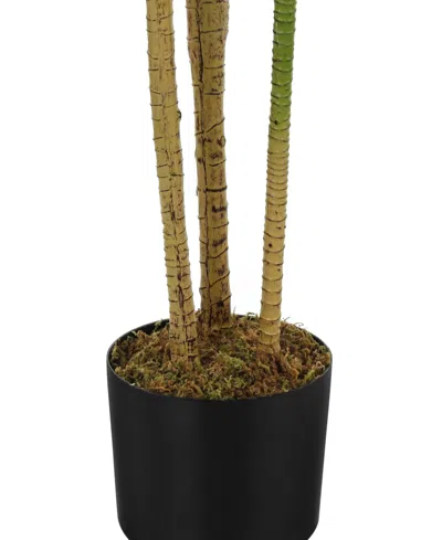 Monarch Specialties 51" Indoor Artificial Floor Dracaena Tree With Black Pot In Green