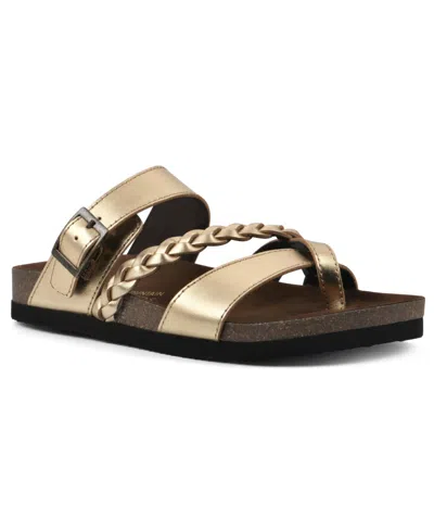 Shop White Mountain Women's Hazy Footbed Sandals In Antique Gold