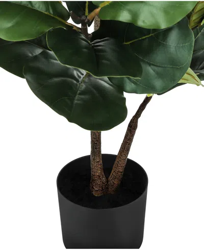 Monarch Specialties 49" Indoor Artificial Floor Fiddle Tree With Black Pot In Green