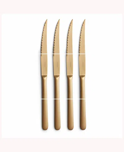 Shop Year & Day Steak Knives, Set Of 4 In Matte Gold
