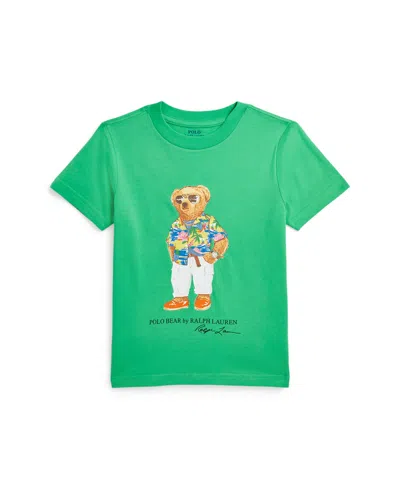 Shop Polo Ralph Lauren Toddler And Little Boys Polo Bear Cotton Jersey T-shirt In Sp Clb Bear Vineyard Green