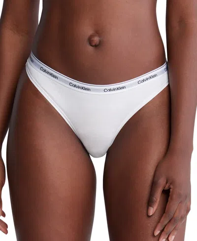Shop Calvin Klein Women's 3-pk. Modern Logo Low-rise Thong Underwear Qd5209 In Black,white,grey Heather