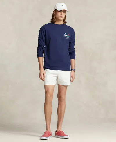Shop Polo Ralph Lauren Men's Long-sleeve Jazz Graphic T-shirt In Newport Navy