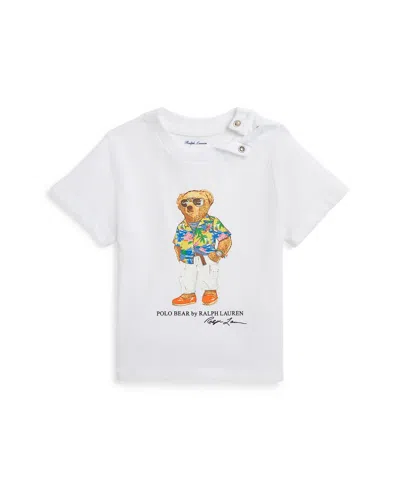 Shop Polo Ralph Lauren Baby Boys Polo Bear Cotton Jersey T Shirt In Bear White